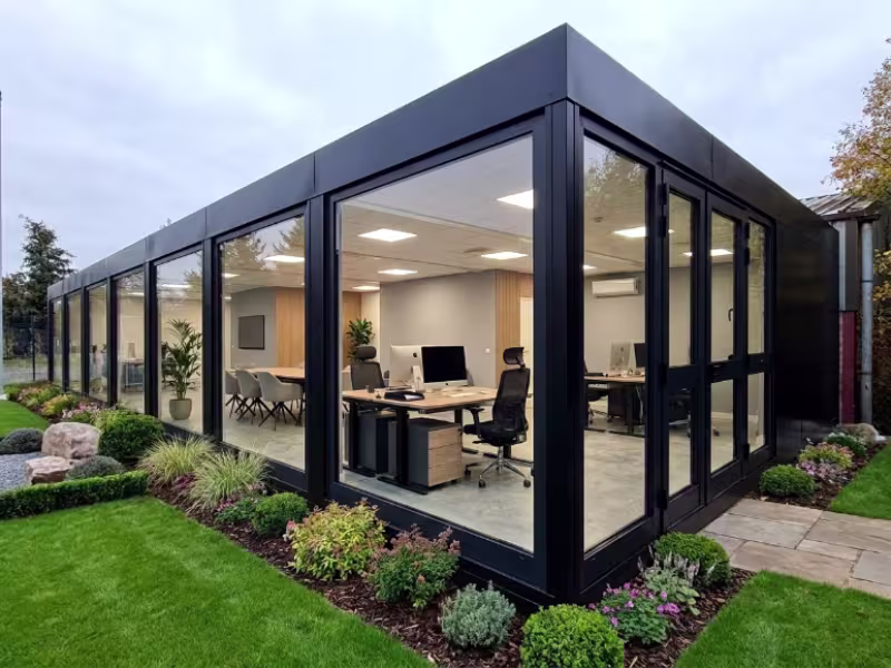 Bureau modulaire reconditionné avec bardage refait