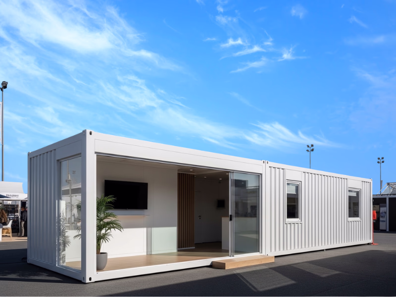 Espace d'accueil d'un bureau modulaire