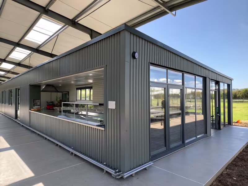Restaurant aménagé en container modulaire